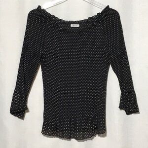 Jaipur Black and White Polka Dot Blouse